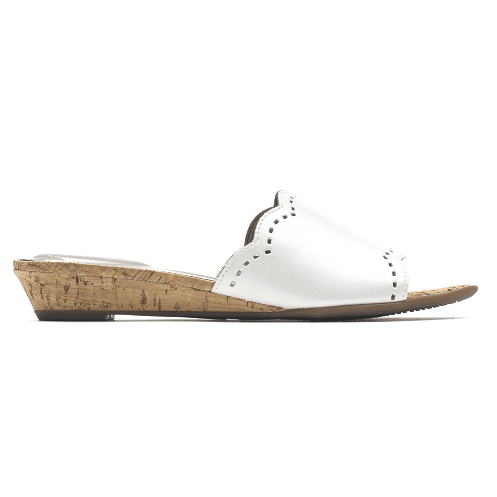 Sandalias Rockport Mujer Mexico - Total Motion Zandra Scallop Blancos - ZFLQN3784